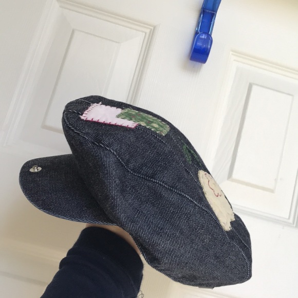 Toddler Girls Embellished Pageboy Denim Hat. - Picture 7 of 11